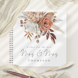 Florals Mrs Mrs Lesbian Wedding Guest Book