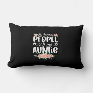 Florals My Favourite People Call Me Auntie Lumbar Pillow