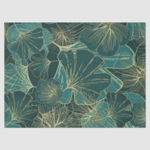 Florals Teal & Green Decoupage Wrap Tissue Paper