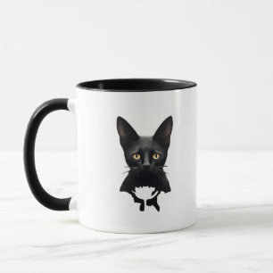 Florals Whimsigoth Gothic Style Kitty And Poppies  Mug