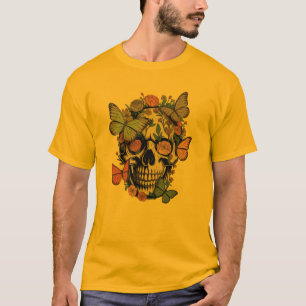 FloralSkullT-Shirt Ästhetischer SchädelmitBlumen T-Shirt