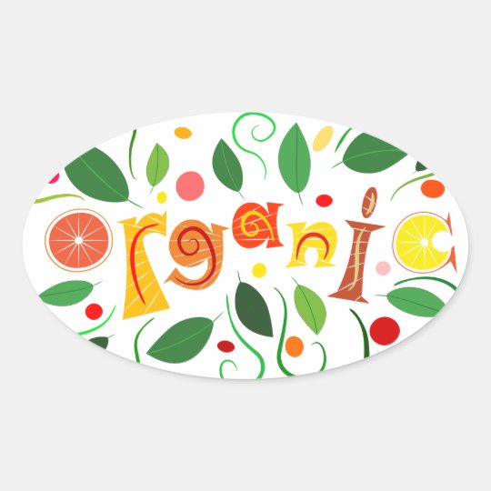 Floramentina - organic art oval sticker