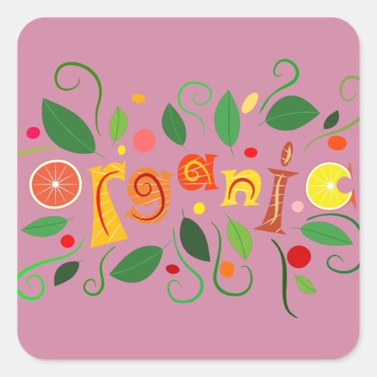 Floramentina - organic art square sticker