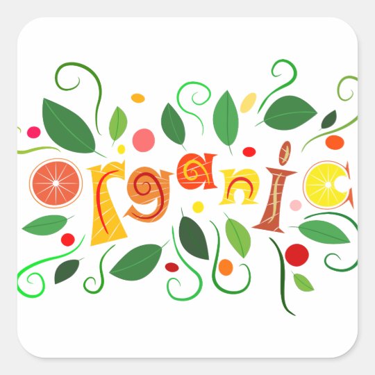 Floramentina - organic art square sticker
