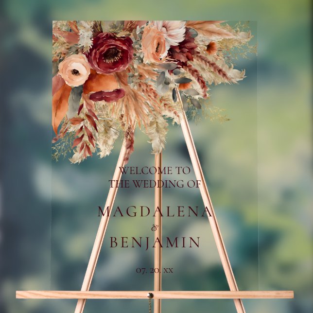 Floraux en terre bourgogne Pampas Mariage en herbe (Neutre)