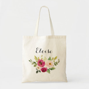Floraux personnalisés rougissent sac fourre-tout à