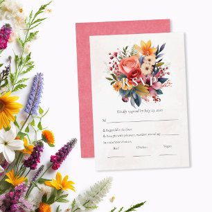 Floraux vibrants Aquarelle RSVP