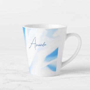 Flore Bleu apaisant Imprimer Petite Mug Latte