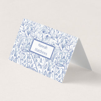 Flore bleu et blanc élégant