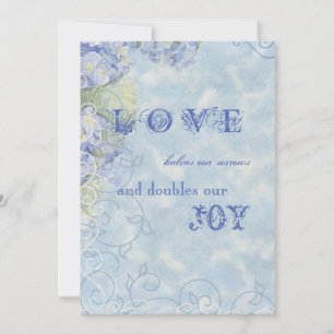 Flore bleu Hydrangea - Faire-part de mariage