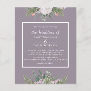 Flore Budget Floral Dusty Lavander Mariage Flyer