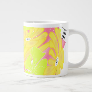 Flore Citron Pop — Mug Abstrait Jaune & Citron Ver