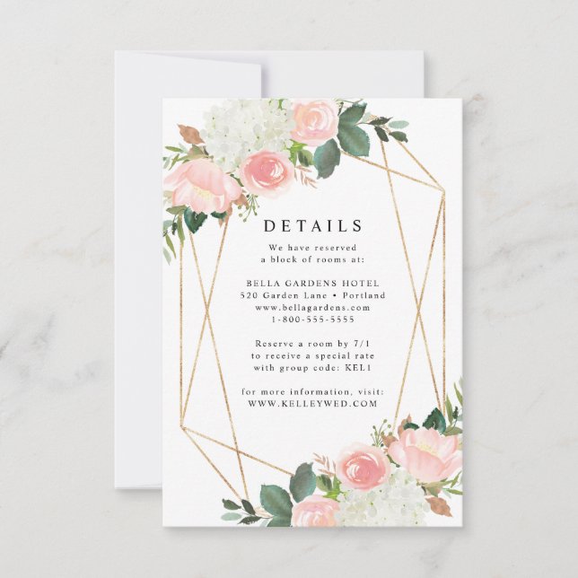 Flore de printemps | Carte de détails Mariage (Devant)