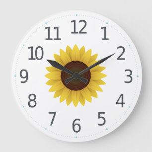 Flore de tournesol jaune simple   Horloge murale