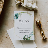 Flore d'or avec verdure tropicale RSVP