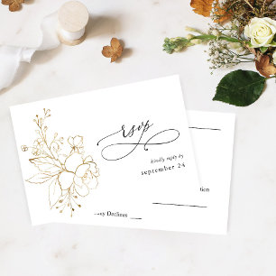 Flore dorée sur blanc w Repas RSVP 2