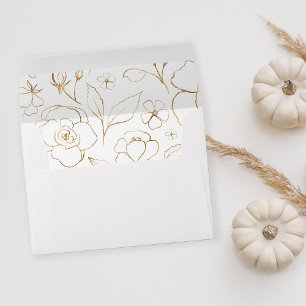 Flore dorée sur enveloppe blanche 2