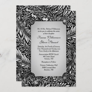 Flore et faune Faire-part de mariage d'argent