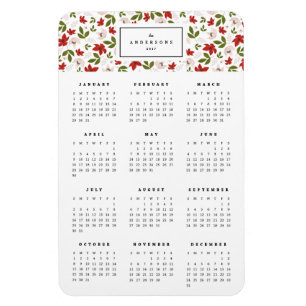 Flore festive 4x6 Magnet calendrier annuel