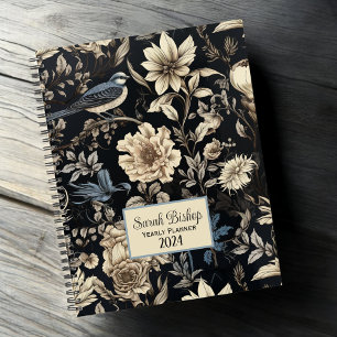 Flore foncé Personnalisé Annuel Planner Housse dur