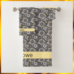 Flore gris et jaune tendance