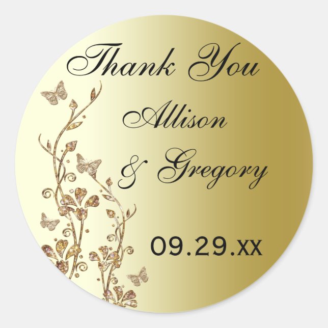 Flore noire, or avec Sticker à papillons (Devant)