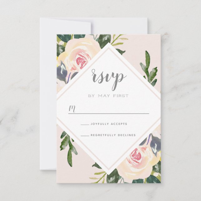 Flore printanière | Carte RSVP de mariage (Devant)
