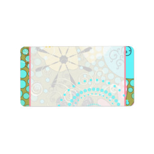 Flore rétro 1 Étiquette ~ Étiquette de adresse