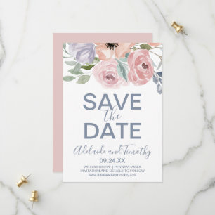 Flore Rose Dusty Enregistrer la carte de date