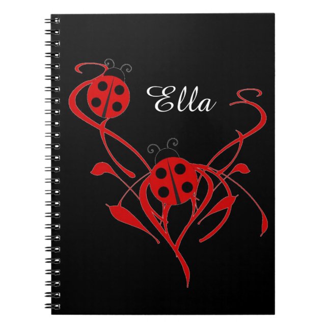 Flore rouge avec Carnet monogramme de Ladybug (Devant)