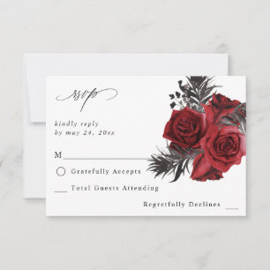 Flore rouge et noir no Repas RSVP