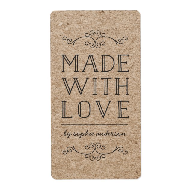 Flore Rustique Kraft Fabriquée Avec Amour (Devant)