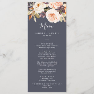 Flore rustique   Menu Dîner Mariage violet