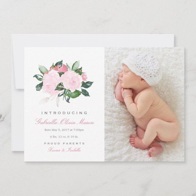 Flore simple | Faire-part de naissance (Devant)