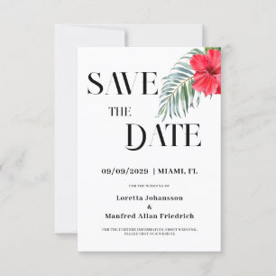 Flore tropicale Enregistrer la date Invitation