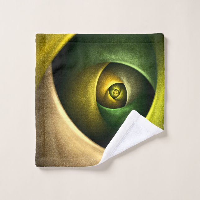 Flore verte Florale moderne Art Abstrait Motif #23 (Gant de toilette)