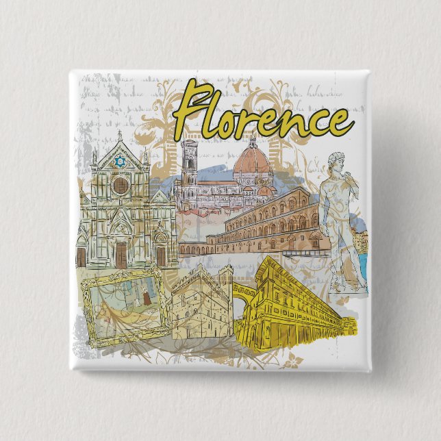 Florence 2 Inch Square Button (Front)