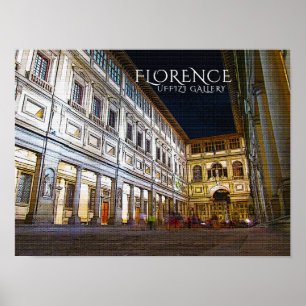 Florence, affiche de galerie d'Uffizi