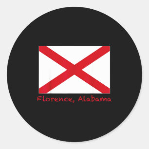 Florence Alabama Usa State Flag Souvenir Classic Round Sticker