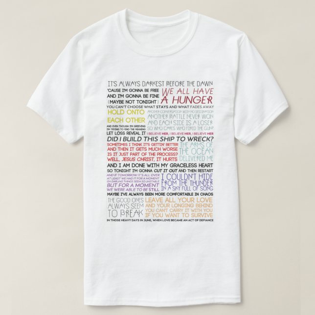 Florence and the Machine lyric typography   T-Shirt (Design Front)