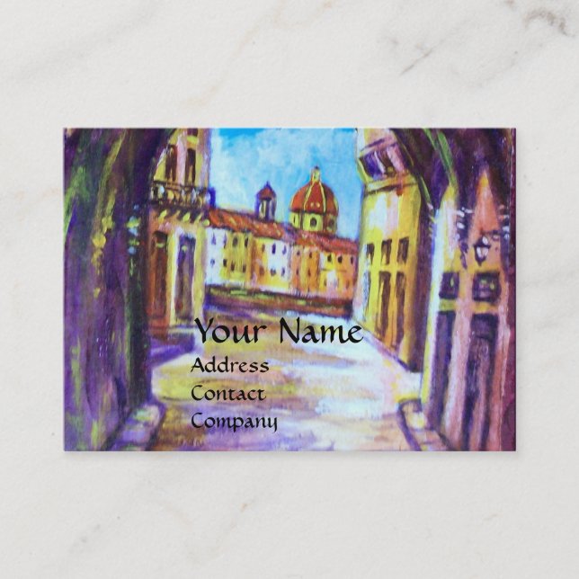 FLORENCE ANTIQUE ALLEY VIEW CHURCH CESTELLO BUSINESS CARD (Front)