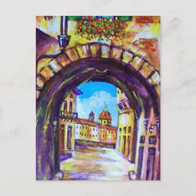 FLORENCE ANTIQUE ALLEY VIEW CHURCH CESTELLO POSTCARD (Front)