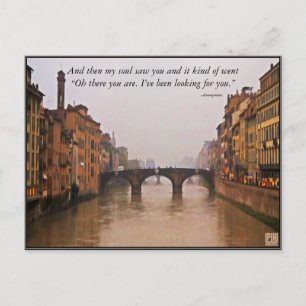 Florence Bridge With Love Quote Postcard