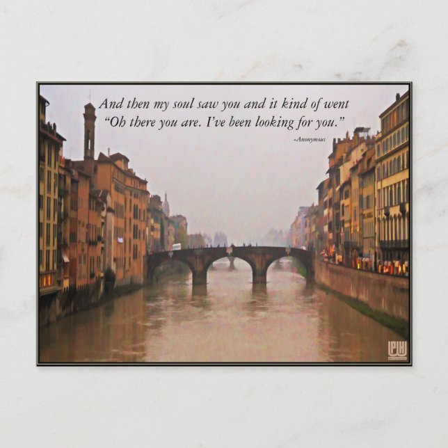 Florence Bridge With Love Quote Postcard (Front)