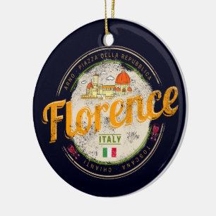Florence capital of Tuscany Italy vintage souvenir Ceramic Ornament