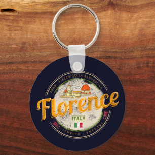 Florence capital of Tuscany Italy vintage souvenir Keychain