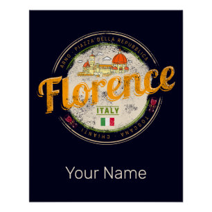 Florence capital of Tuscany Italy vintage souvenir Poster