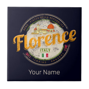 Florence capital of Tuscany Italy vintage souvenir Tile