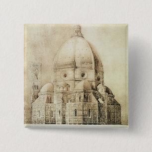 Florence Cathedral from the East, from 'Fragments 2 Inch Square Button