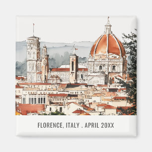 Florence Cathedral Italy Watercolor Italian Travel Magnet
